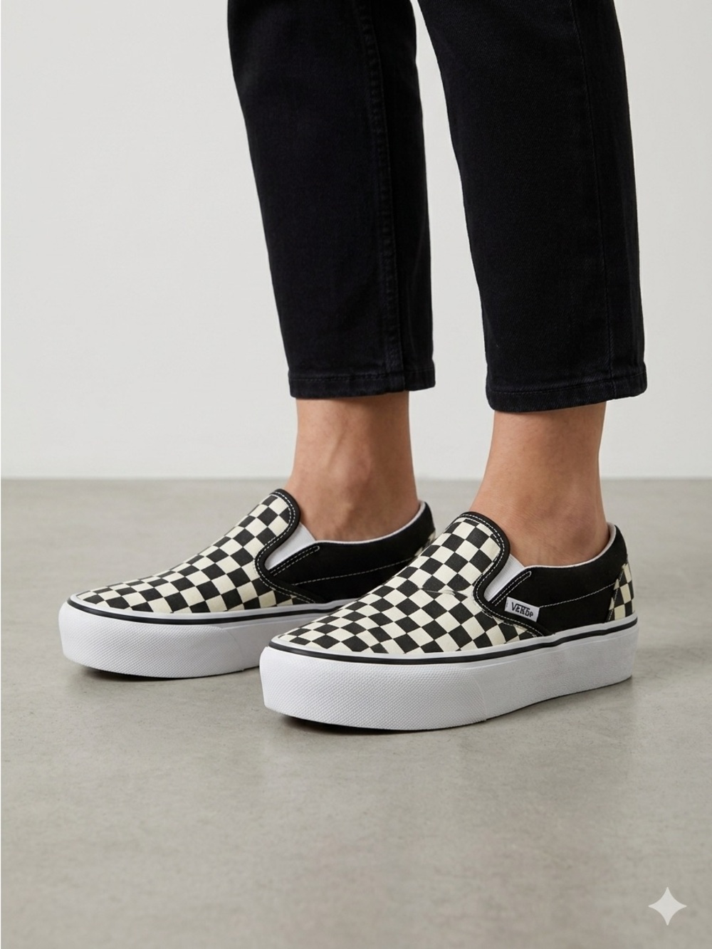 Vans Classic Slip-on Platform Checkerboard Sneakers - 5